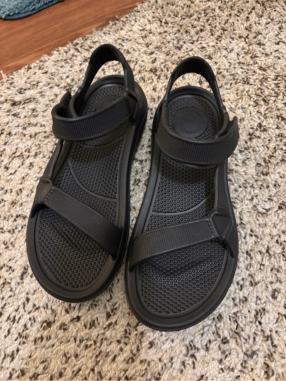 Black Strapped Comfort Sandals
